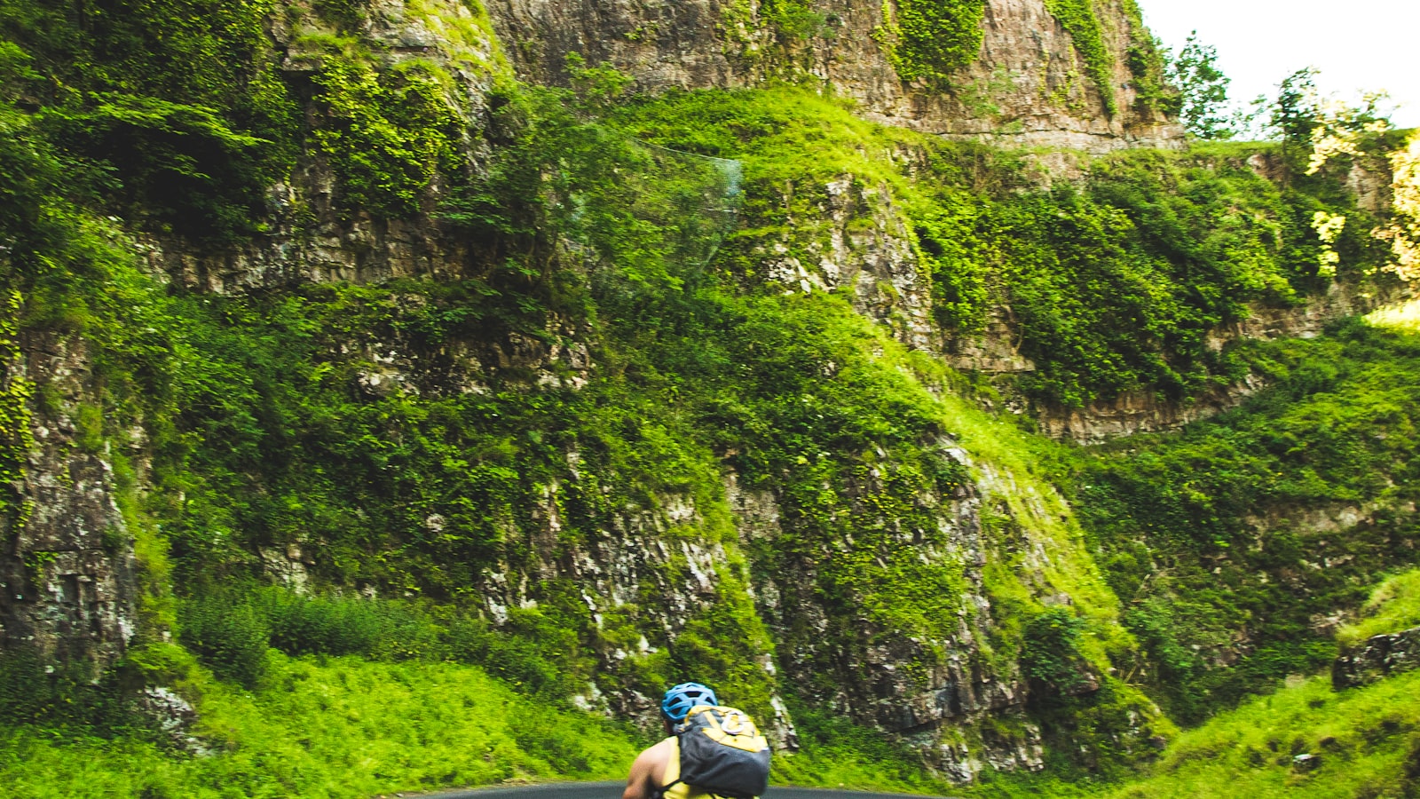 Winding road seen from a rider's view