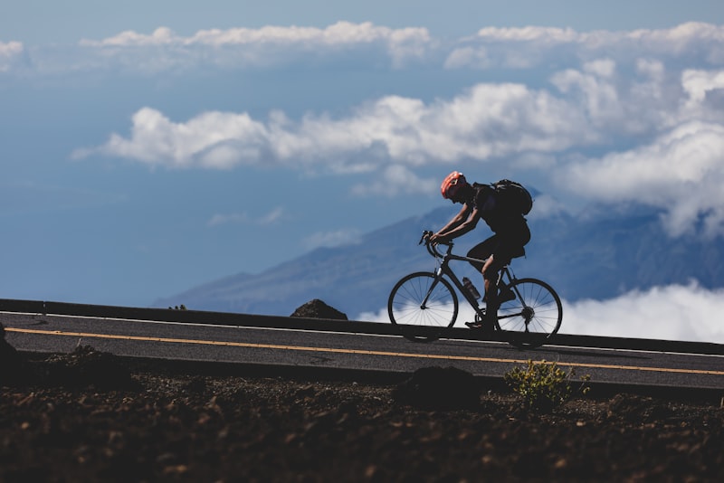 Road cycling helmet on a table