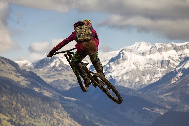 Cyclist resting after a ride